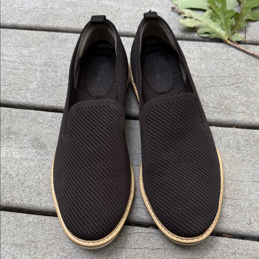 Me Too Black Mesh Slip-On Flats